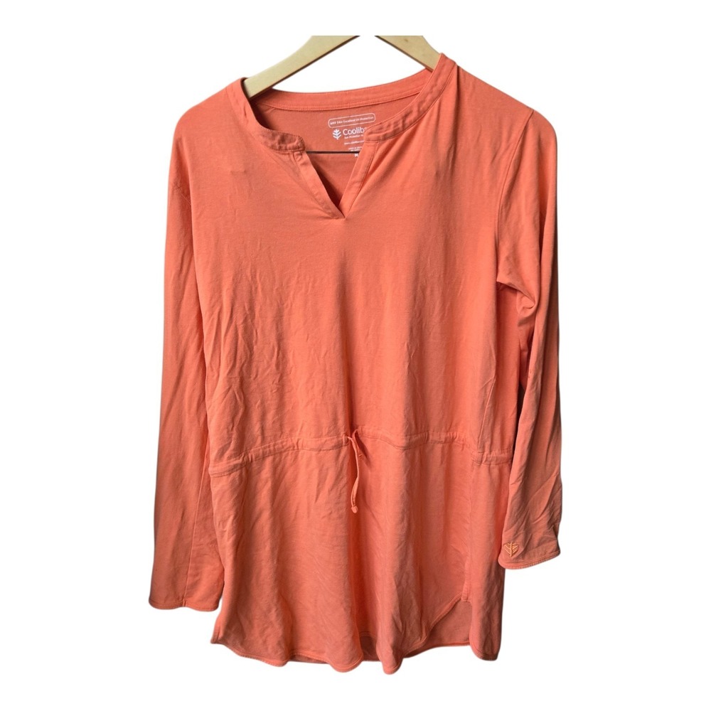 Coolibar Tunic Top Swim Cover UPF 50 Beach Summer Orange Medium